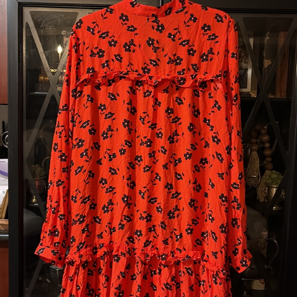Next Red Floral Ruffle Dress - Picture 9 of 9